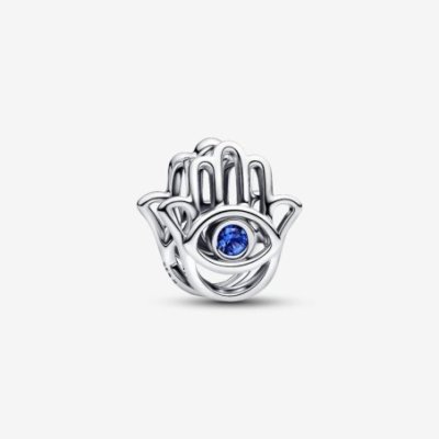 Charm Openwork Mano di Fatima Pietra Blu