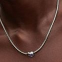 Charm Cuore con Pietra Blu Settembre da Incidere