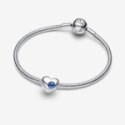Charm Cuore con Pietra Blu Settembre da Incidere