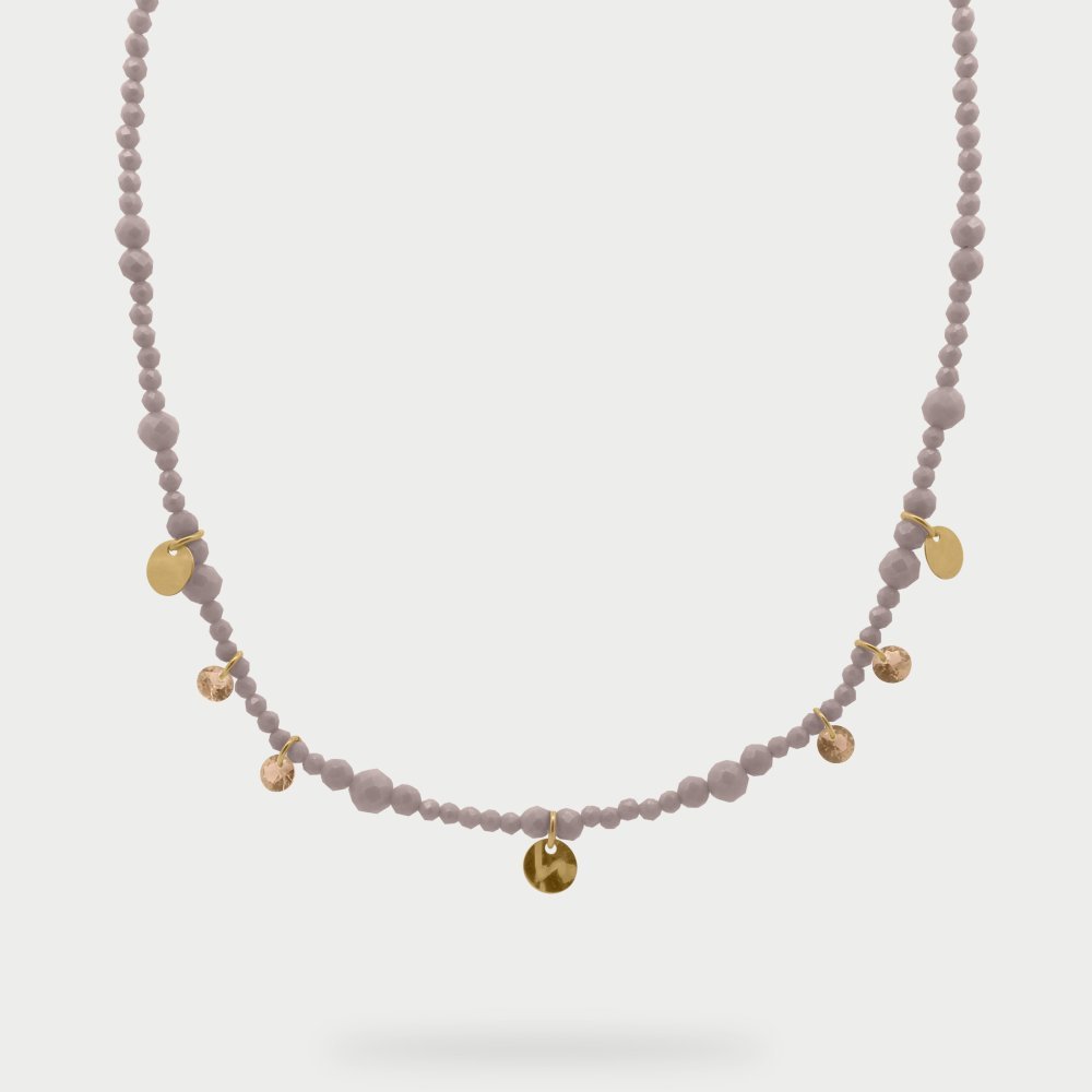 Rue Des Mille - Girocollo Zirconi Milky - Argento 925 - Oro Giallo