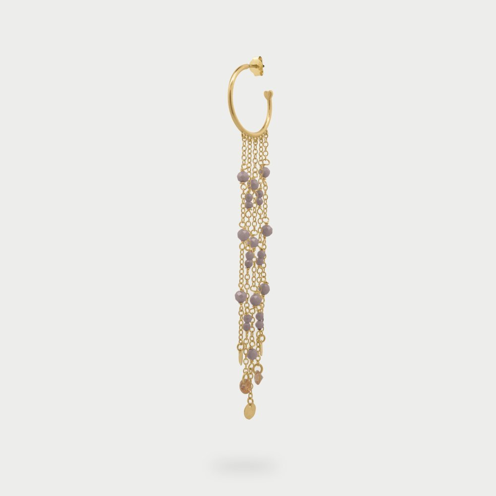Rue Des Mille - Mono-Orecchino Hoop - Argento 925 - Zirconi