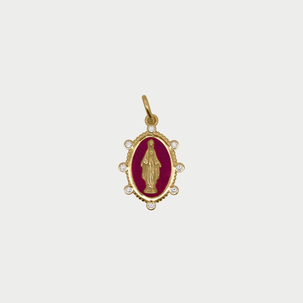 Rue Des Mille - Charm Madonna Burgundy - Argento