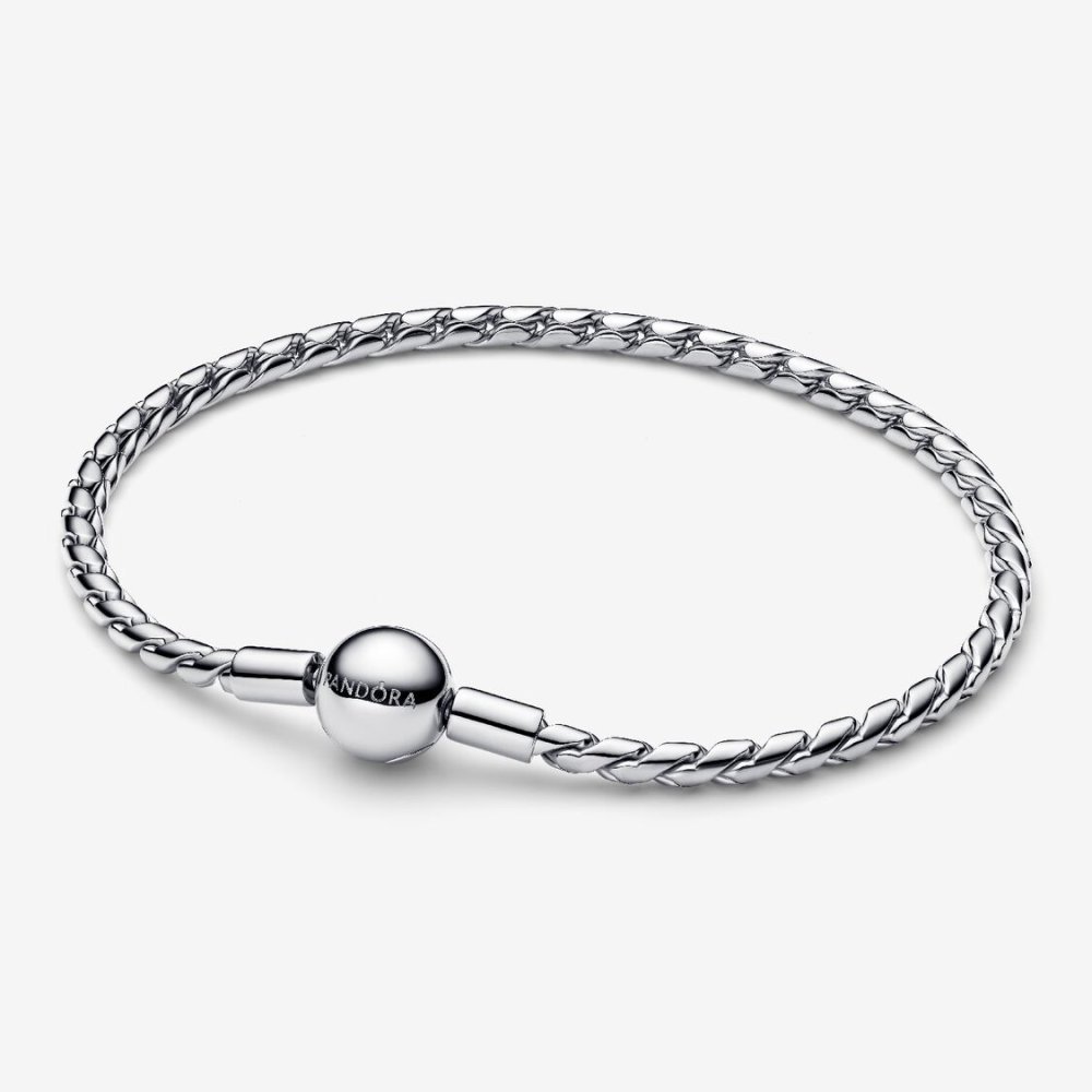 Bracciale Maglia Spiga con Chiusura a Sfera Argento Sterling 925 - Pandora