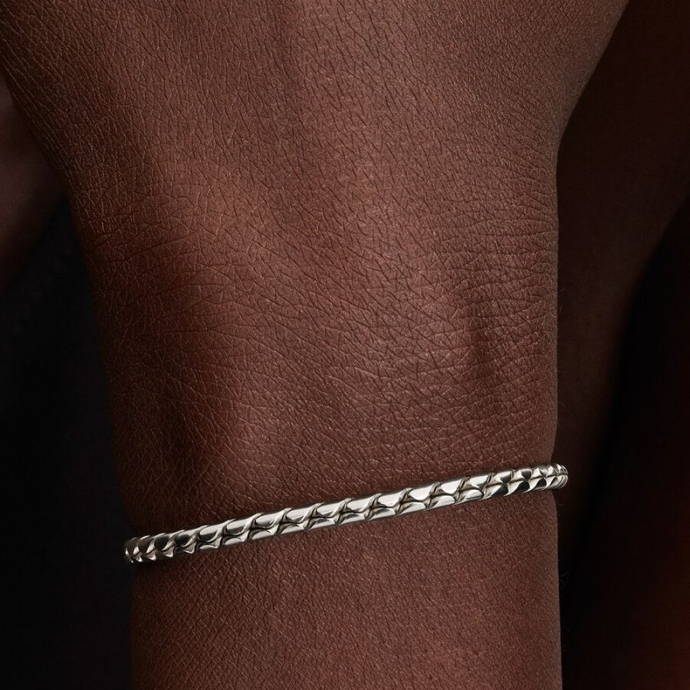 Bracciale Maglia Spiga con Chiusura a Sfera Argento Sterling 925 - Pandora