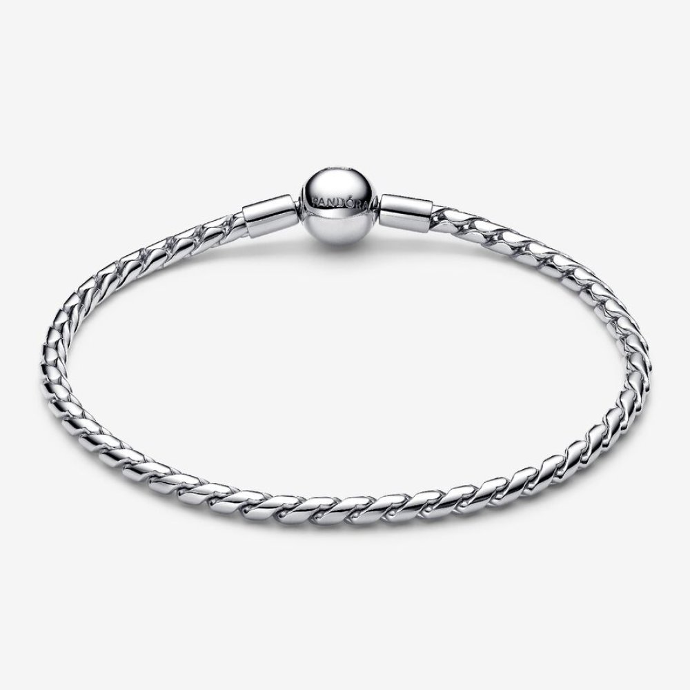 Bracciale Maglia Spiga con Chiusura a Sfera Argento Sterling 925 - Pandora