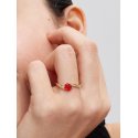 Disney, La Bella e La Bestia, Anello Rosa Incantata Vetro di Murano Placcatura in Oro 14k - Pandora