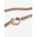 Collana Maglia Geometrica con Chiusura a Cuore Placcatura in Oro Rosa 14k - Pandora