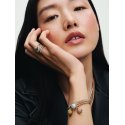 Collana Maglia Geometrica con Chiusura a Cuore Placcatura in Oro Rosa 14k - Pandora