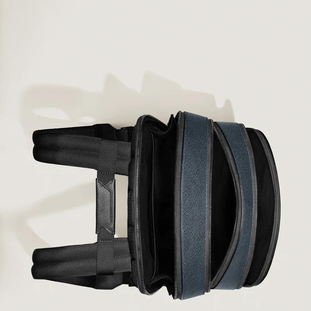 Montblanc - Zaino Medio - Pelle Sartorial - Blu/Nero