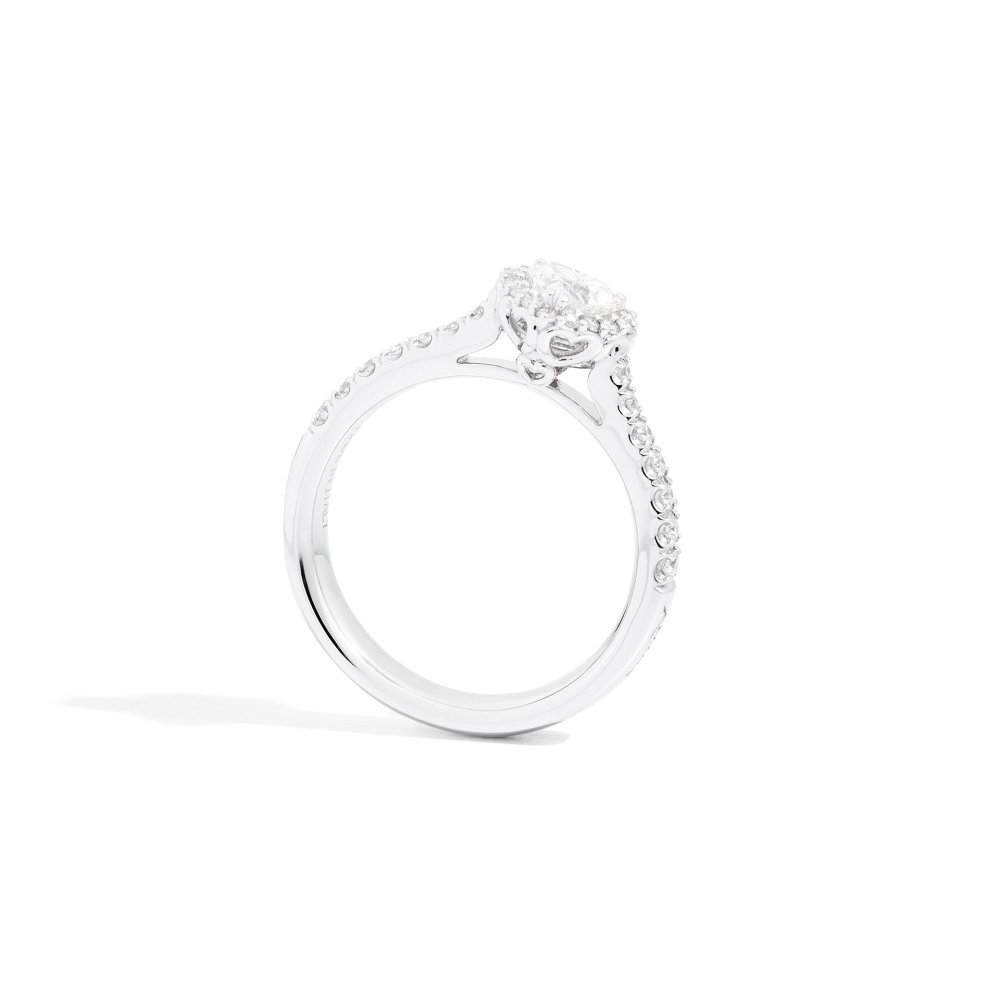 Recarlo - Solitario Halo Heart - Oro Bianco - Diamante