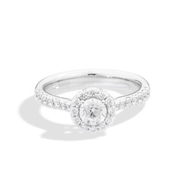 Recarlo - Solitario Halo - Oro Bianco - Diamanti