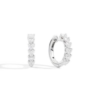 Recarlo - Orecchini A Cerchio - Oro Bianco - Diamante