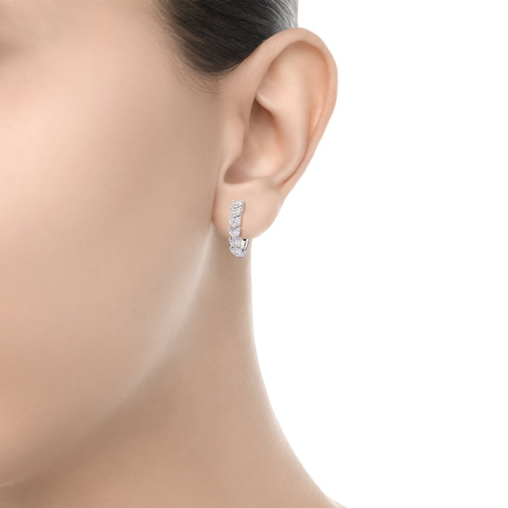 Recarlo - Orecchini A Cerchio - Oro Bianco - Diamante