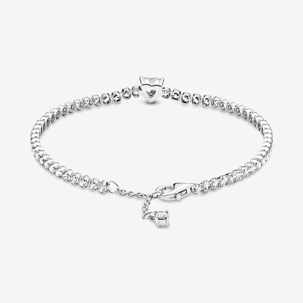 Bracciale Tennis con Cuore in rilievo