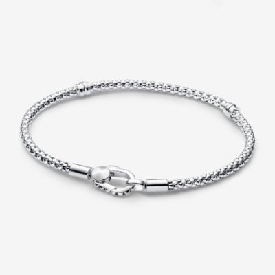 Bracciale Maglia Geometrica con Chiusura a Moschettone