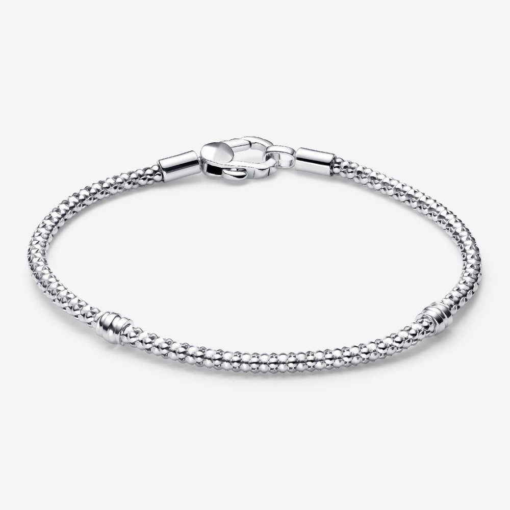 Bracciale Maglia Geometrica con Chiusura a Moschettone
