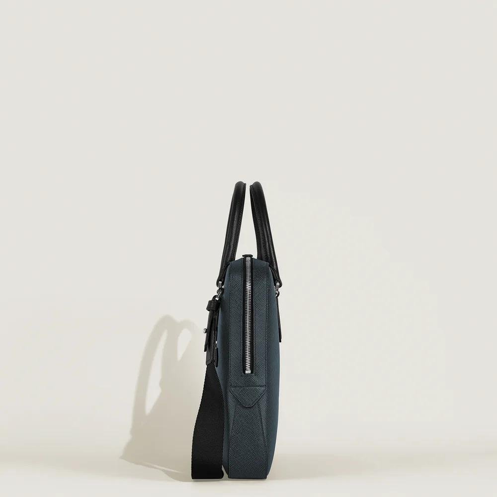 Montblanc - Portadocumenti Sottile - Pelle Blu