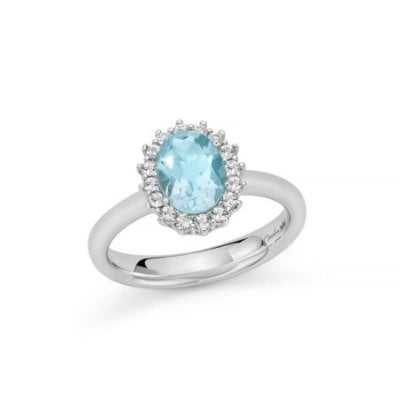 Miluna - Anello Con Gemma Del Cielo - Argento