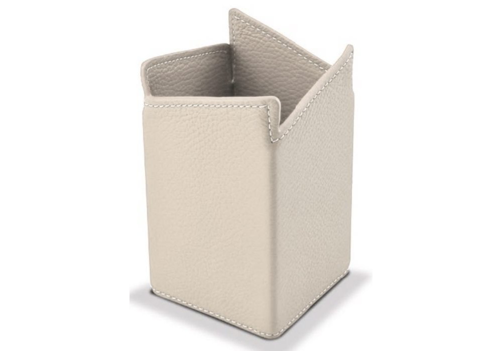 Portapenne in metallo rivestito in pelle naturale Cucito a mano - RITO
