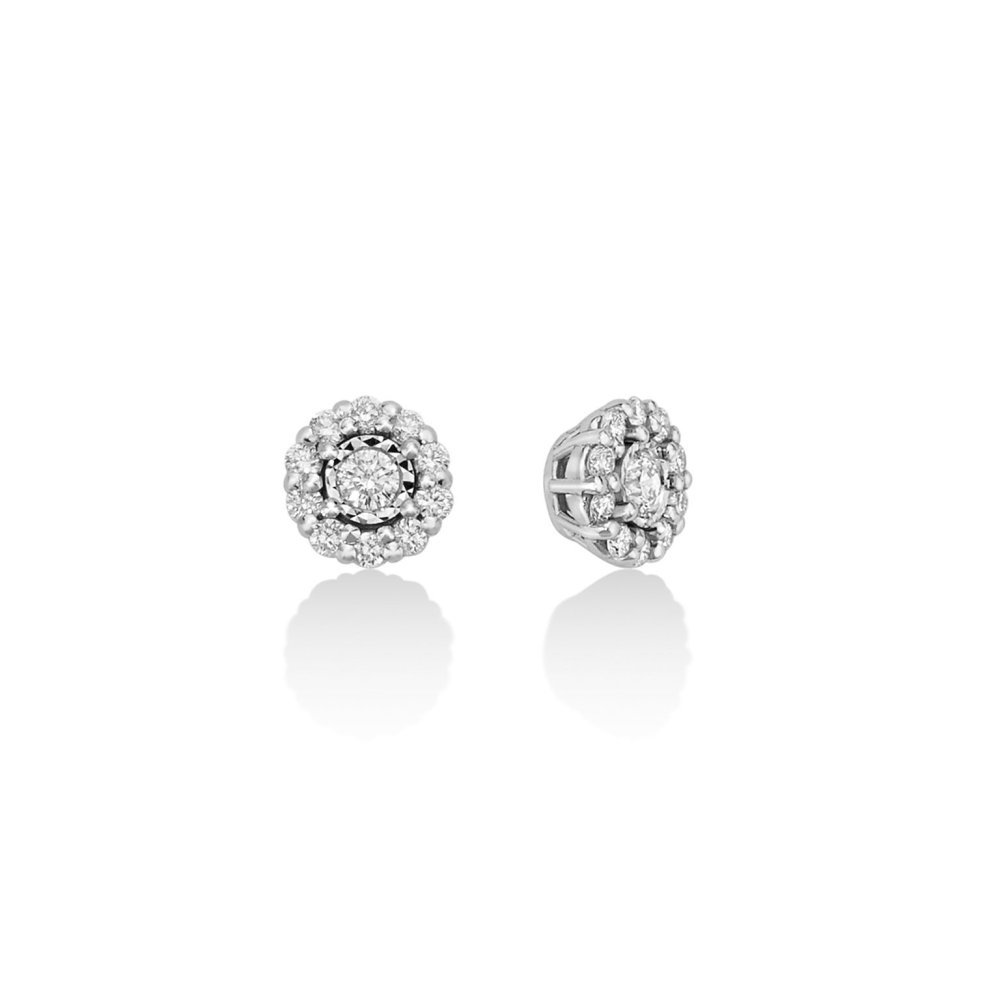 Miluna - Orecchini Fantasia - Oro Bianco - Diamanti