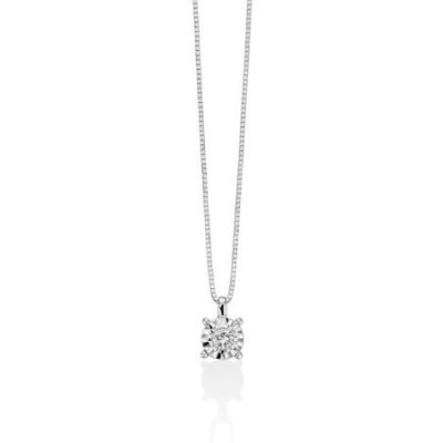 Miluna - Collana Riflessi - Oro Bianco - Diamante