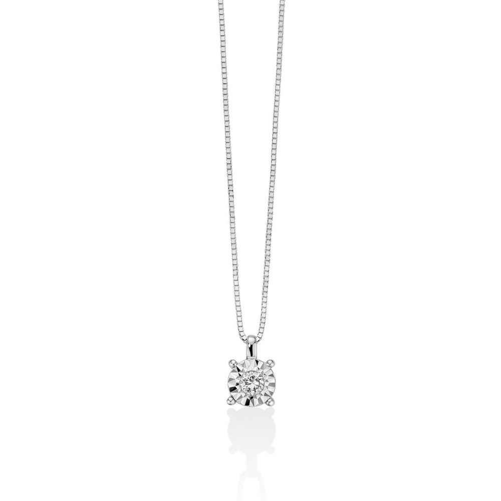 Miluna - Collana Riflessi - Oro Bianco - Diamante