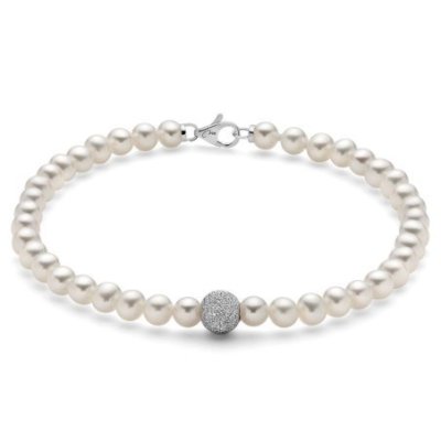 Miluna - Bracciale Perle Oriente - Oro Bianco - Elegante