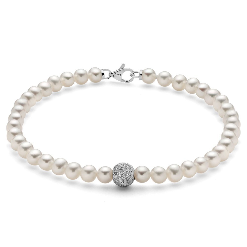 Miluna - Bracciale Perle Oriente - Oro Bianco - Elegante