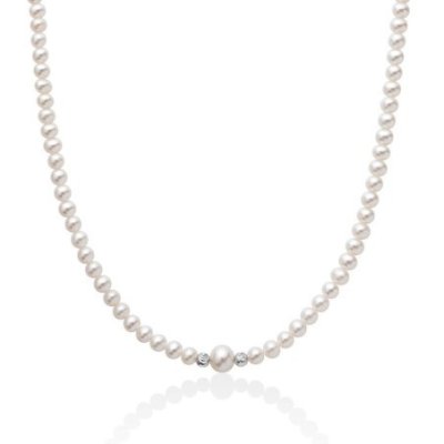 Miluna - Collana Perle Oriente - Oro Bianco