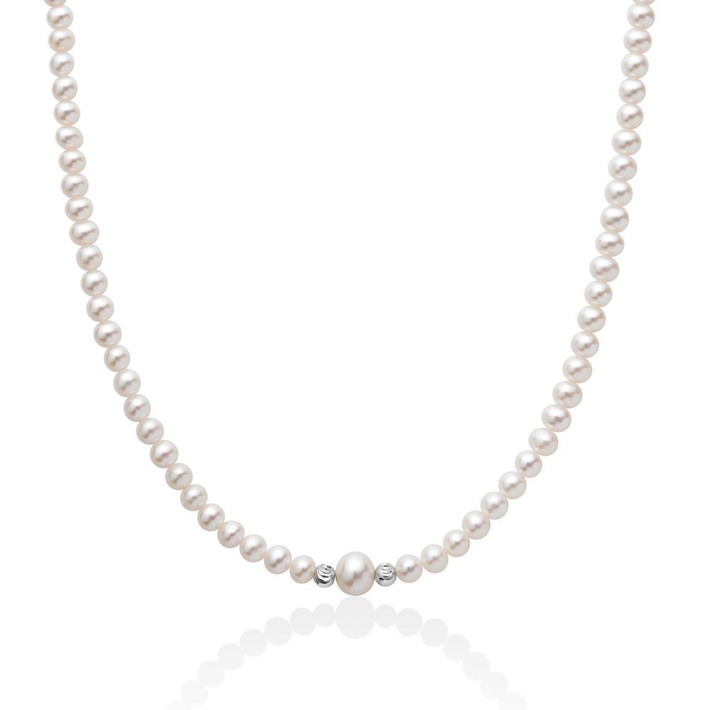 Miluna - Collana Perle Oriente - Oro Bianco Miluna - Collana Perle Oriente - Oro Bianco