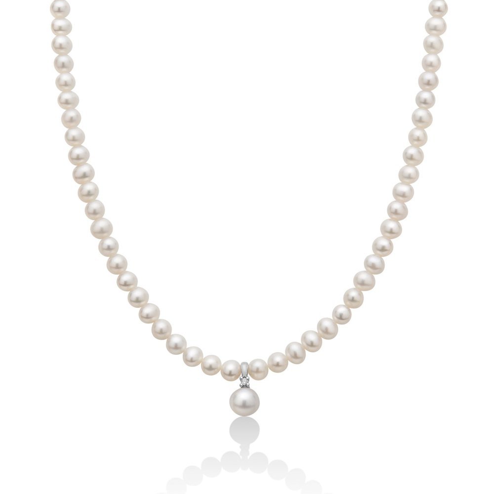Miluna - Collana Di Perle Oriente - Oro Bianco - Perle Miluna - Collana Di Perle Oriente - Oro Bianco - Perle