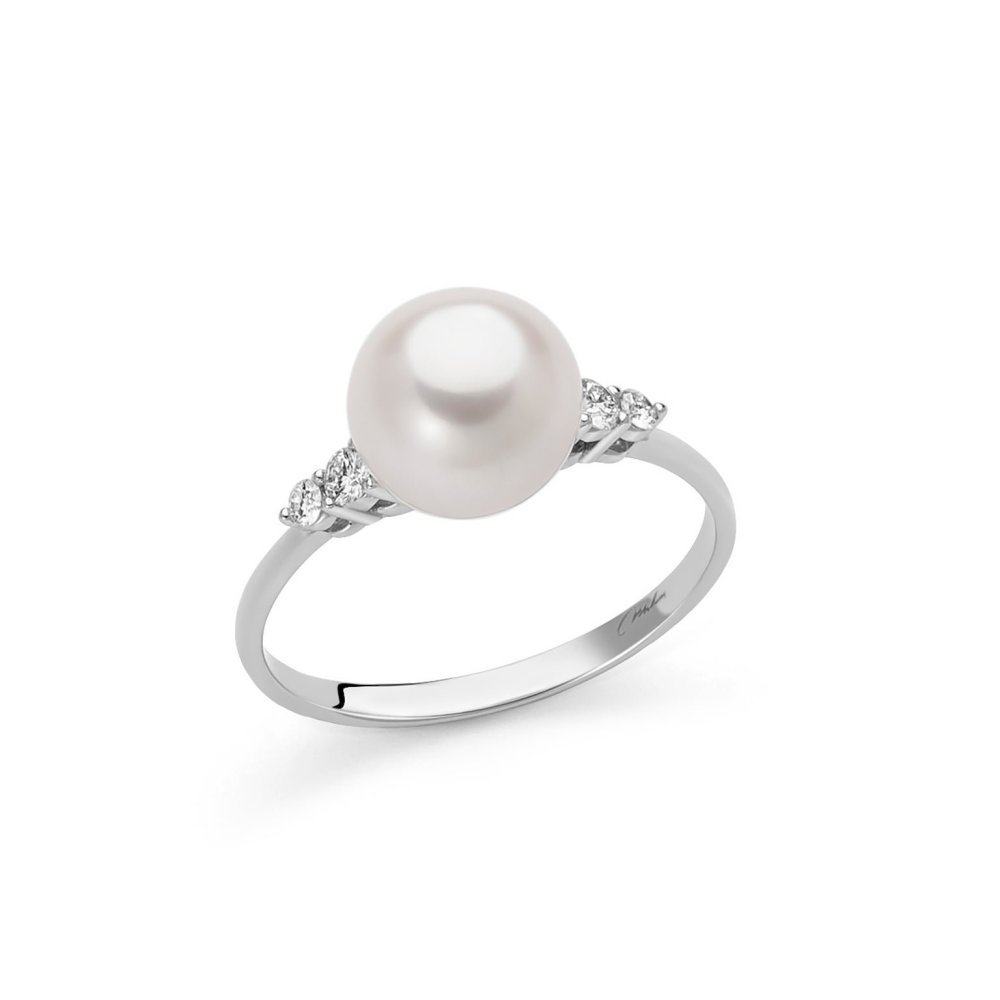Miluna - Anello Perla Oriente - Oro Bianco Miluna - Anello Perla Oriente - Oro Bianco
