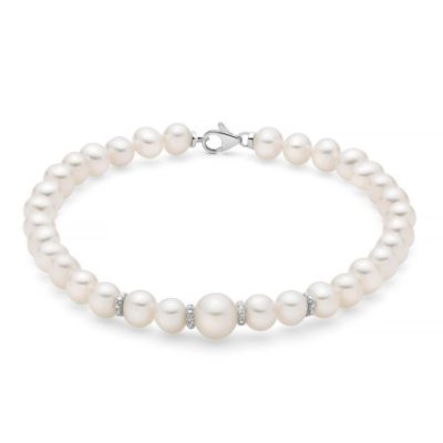 Miluna - Bracciale Di Perle Oriente - Oro Bianco