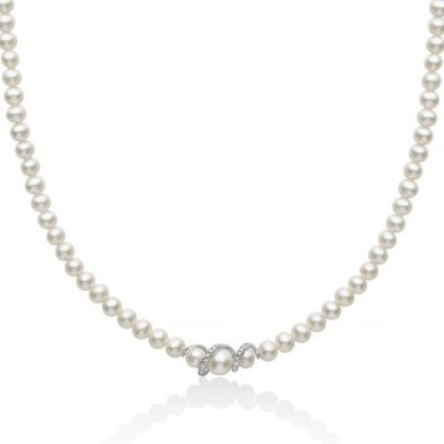 Miluna - Collana Di Perle Oriente - Oro Bianco - Diamanti