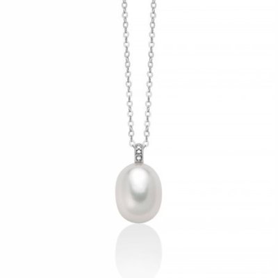 Miluna - Collana Con Perla - Oro Bianco
