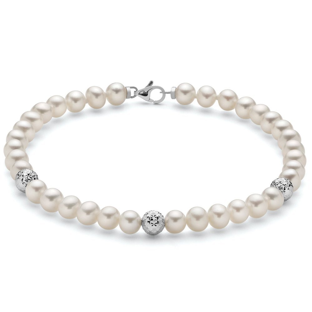 Miluna - Bracciale Di Perle Oriente - Oro Bianco