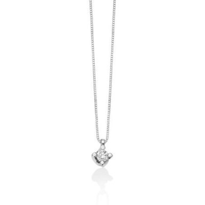 Miluna - Collana Punto Luce - Oro Bianco - Diamante