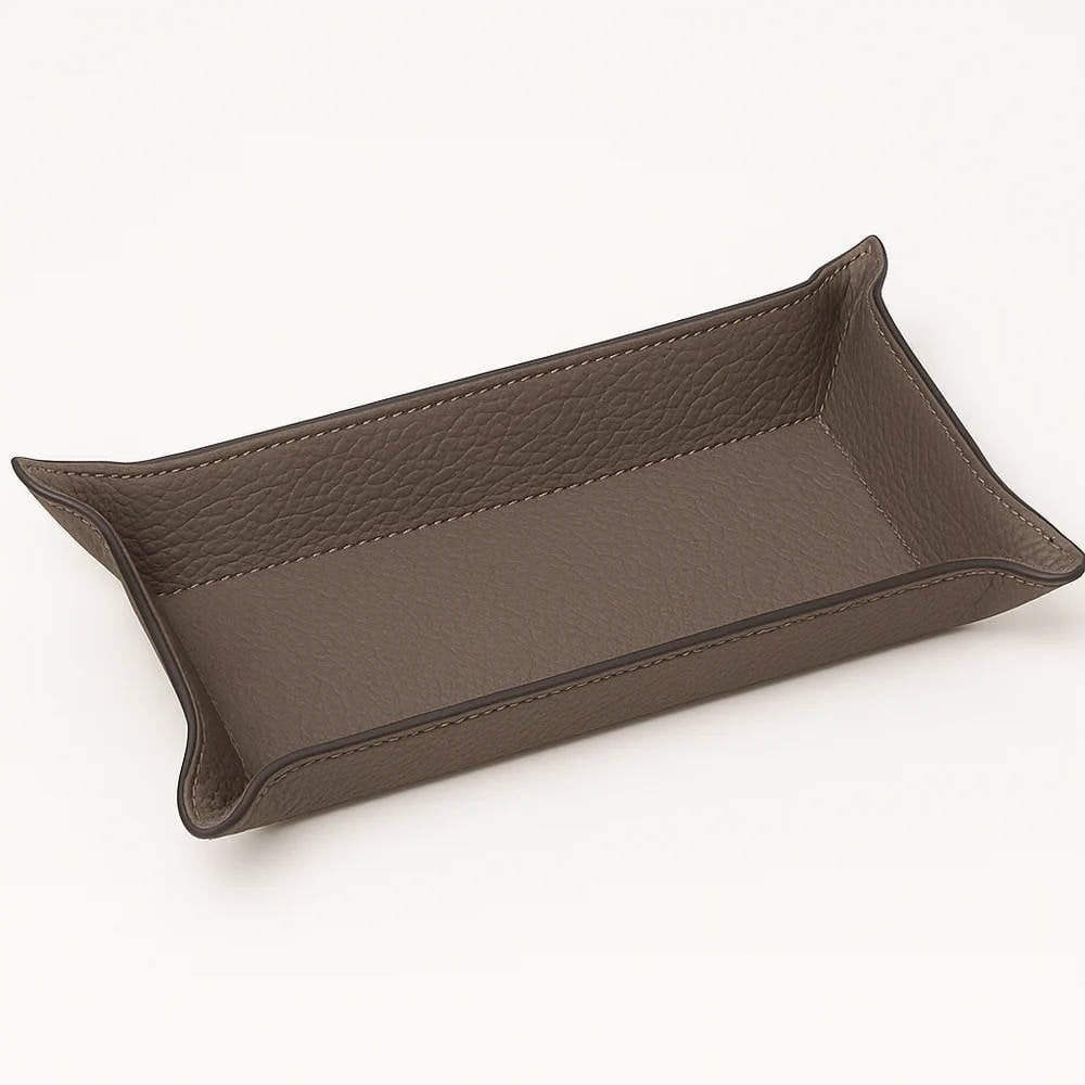 Svuotatasche modellabile in metallo rivestito in pelle naturale - RITO