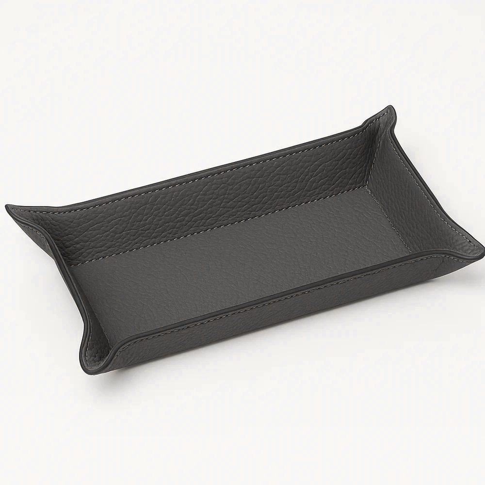 Svuotatasche modellabile in metallo rivestito in pelle naturale - RITO