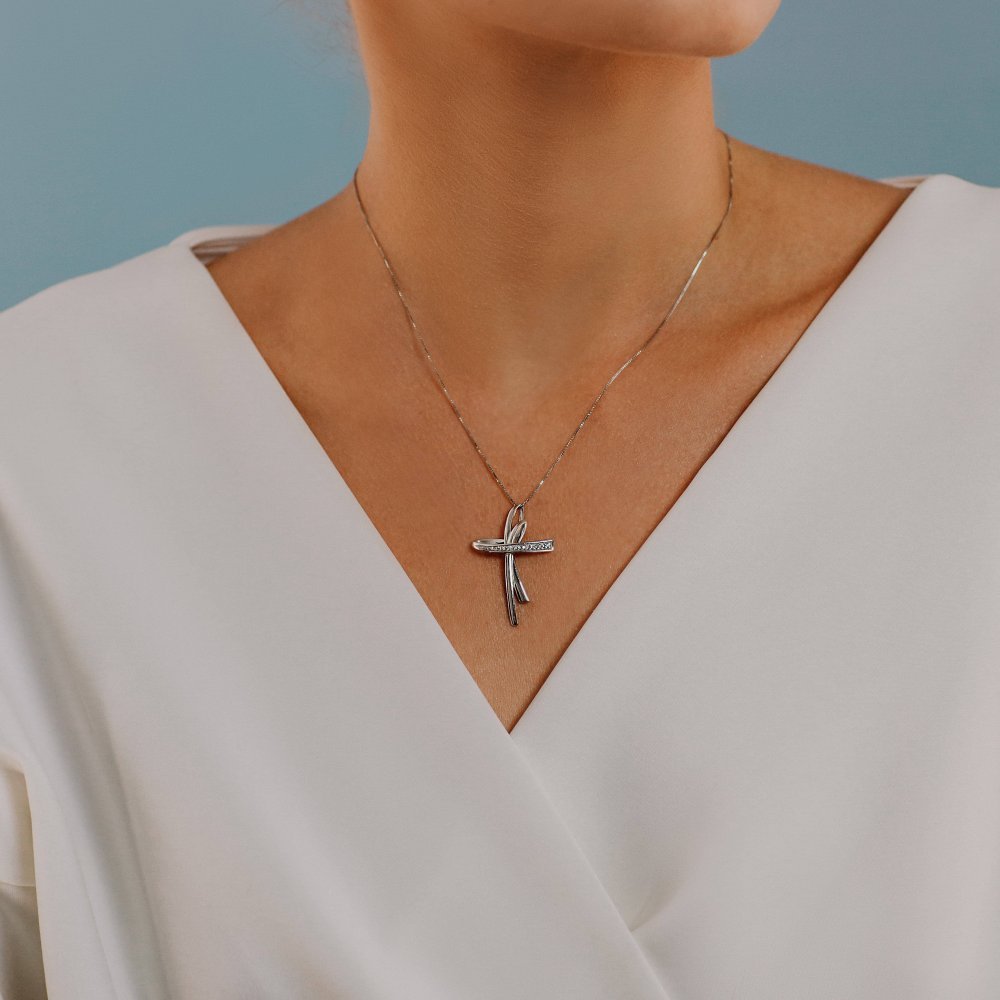 Comete Gioielli - Collana Croisette - Oro Bianco - Donna Comete Gioielli - Collana Croisette - Oro Bianco - Donna