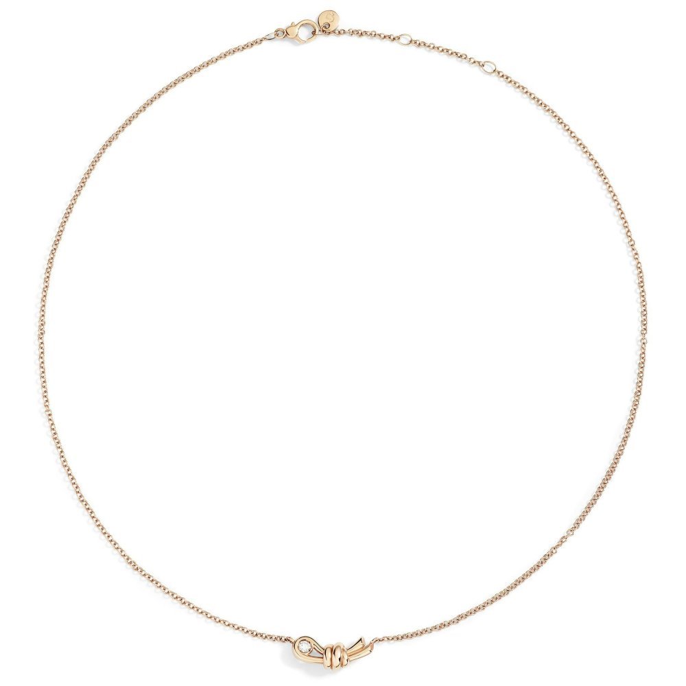 Dodo - Collana Nodo - Oro Rosa - Diamante
