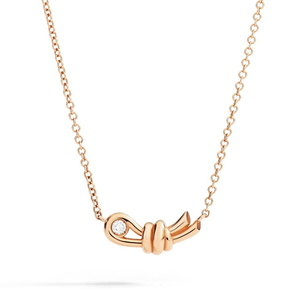 Dodo - Collana Nodo - Oro Rosa - Diamante
