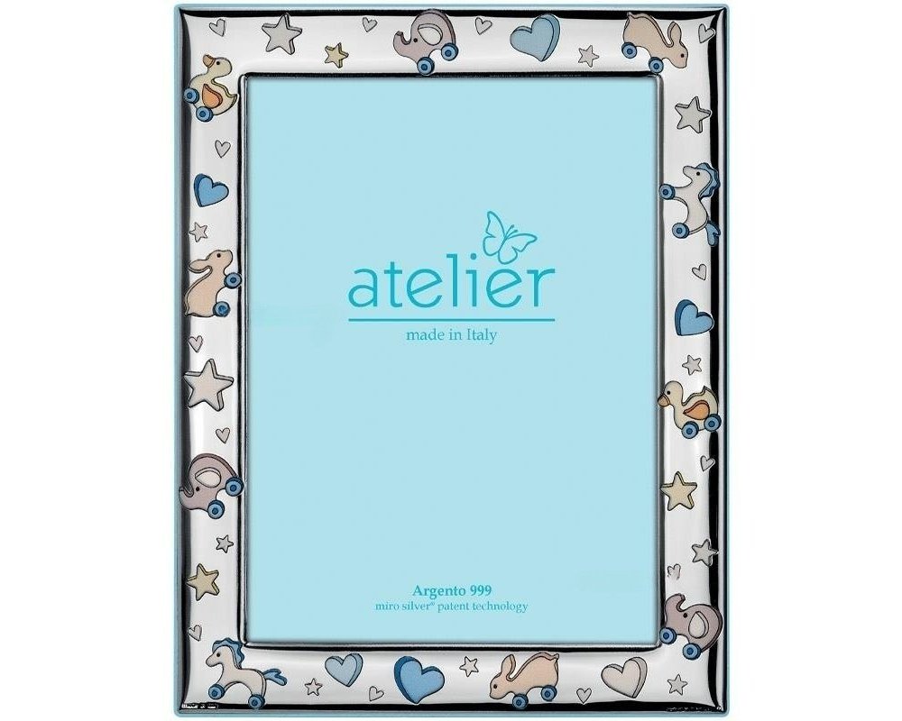 Atelier - Portafoto Bimbo Texture - Argento - Legno