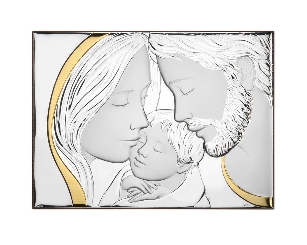 Atelier - Icona Sacra Famiglia - Pvd Argento - Legno