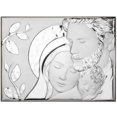 Atelier - Icona Sacra Famiglia - Pvd Argento - Legno