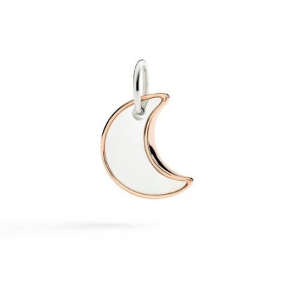 Dodo - Ciondolo Xl Luna - Argento & Oro Rosa