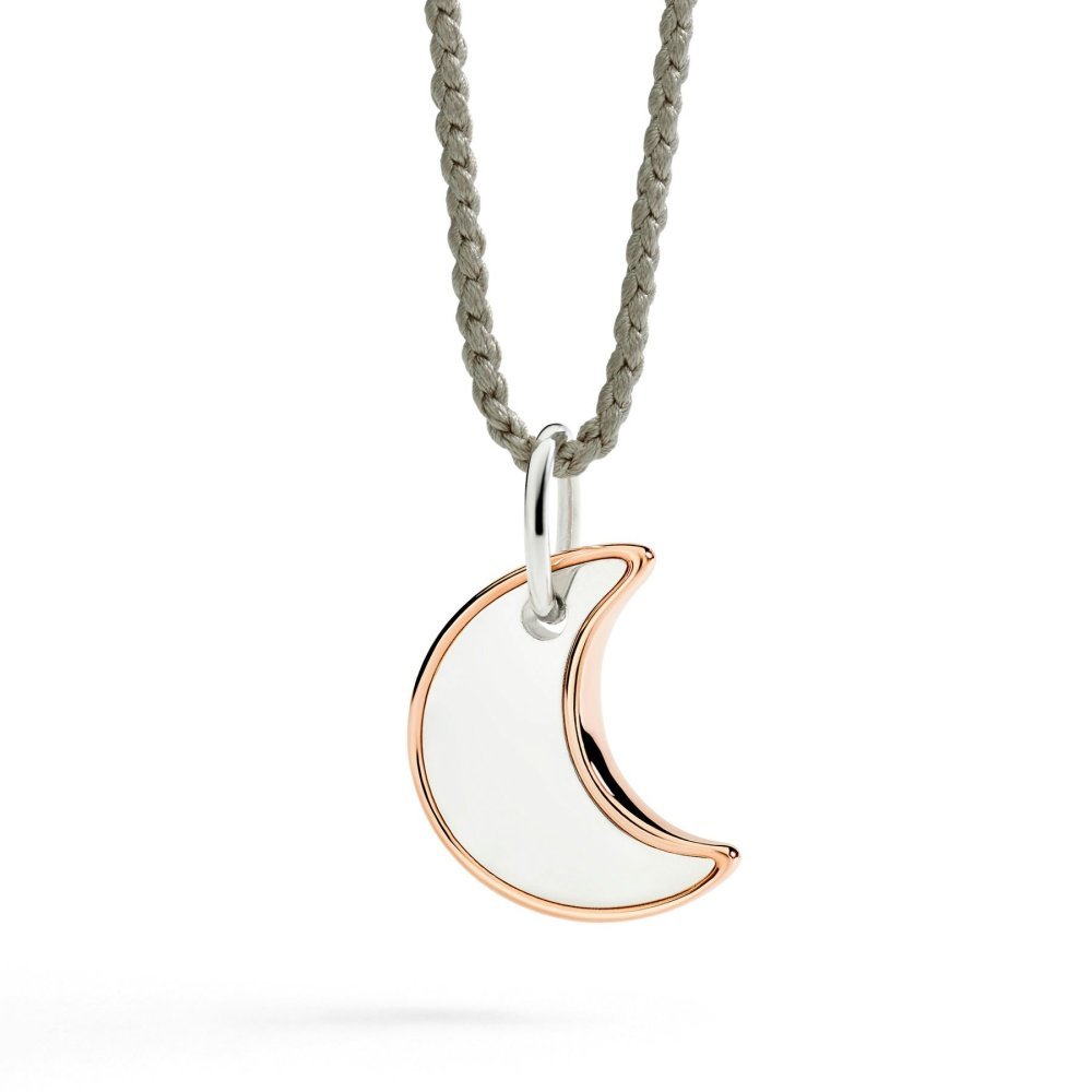 Dodo - Ciondolo Xl Luna - Argento & Oro Rosa