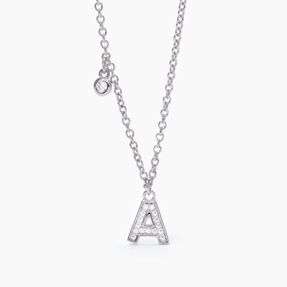 Mabina - Girocollo Lettera 'A' - Argento - Zirconi Mabina - Girocollo Lettera 'A' - Argento - Zirconi
