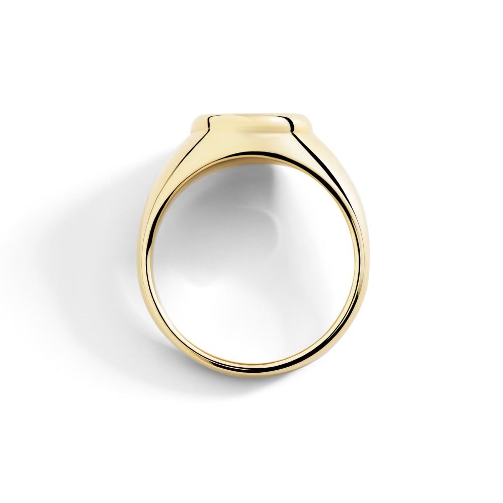 Anello Sigillo Oro Giallo & Diamante Bianco - Dodo
