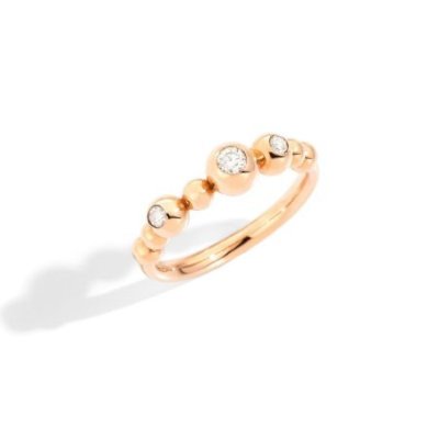 Dodo - Anello Bollicine - Oro Rosa - Diamanti